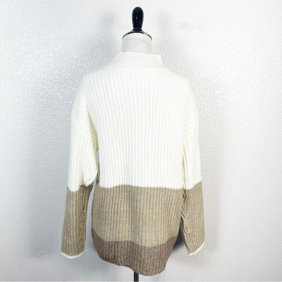 Talbots Women’s Block Stripe Half Zip Pullover Knit Sweater Size Medium - Picture 8 of 10